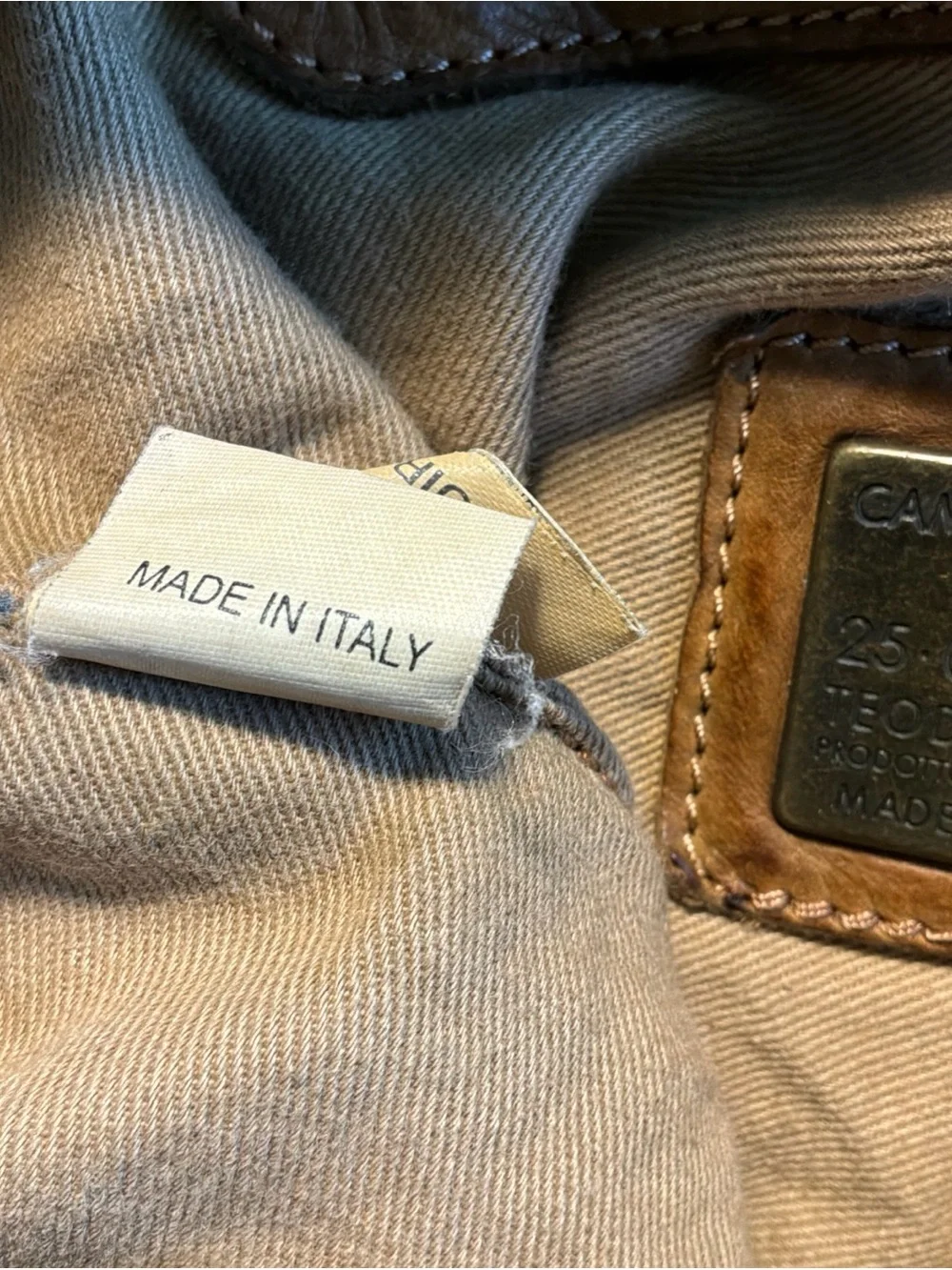 CAMPOMAGGI Teodorano Canvas Camoflage Shoulder Bag Purse ITALIA